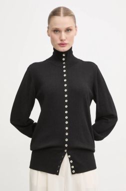 Kardigán Bruuns Bazaar dámsky, čierna farba, tenký, BBW4279