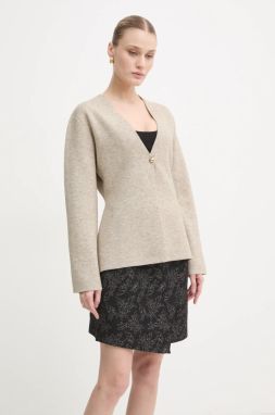 Kardigán Bruuns Bazaar dámsky, béžová farba, tenký, BBW4274