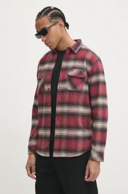 Bavlnená košeľa Rip Curl COUNT pánska, červená farba, regular, s klasickým golierom, 00JMSH