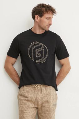Tričko Guess KEFKA pánske, čierna farba, s nášivkou, Z5RI01 J1314