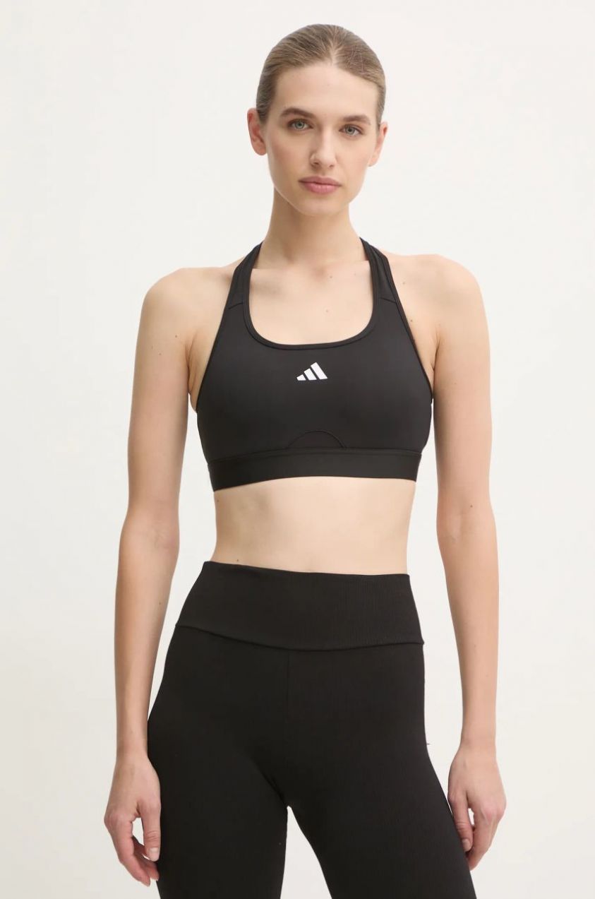 Športová podprsenka adidas Performance PowerReact čierna farba, JG1406