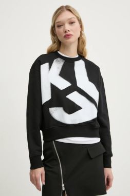 Bavlnená mikina Karl Lagerfeld Jeans dámska, čierna farba, s potlačou, A1W20022