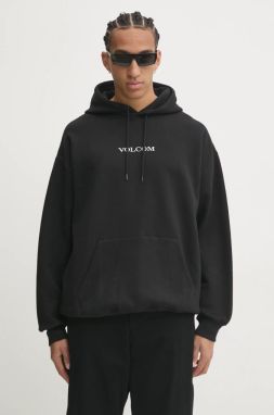 Mikina Volcom pánska, čierna farba, s kapucňou, s nášivkou, A4132419