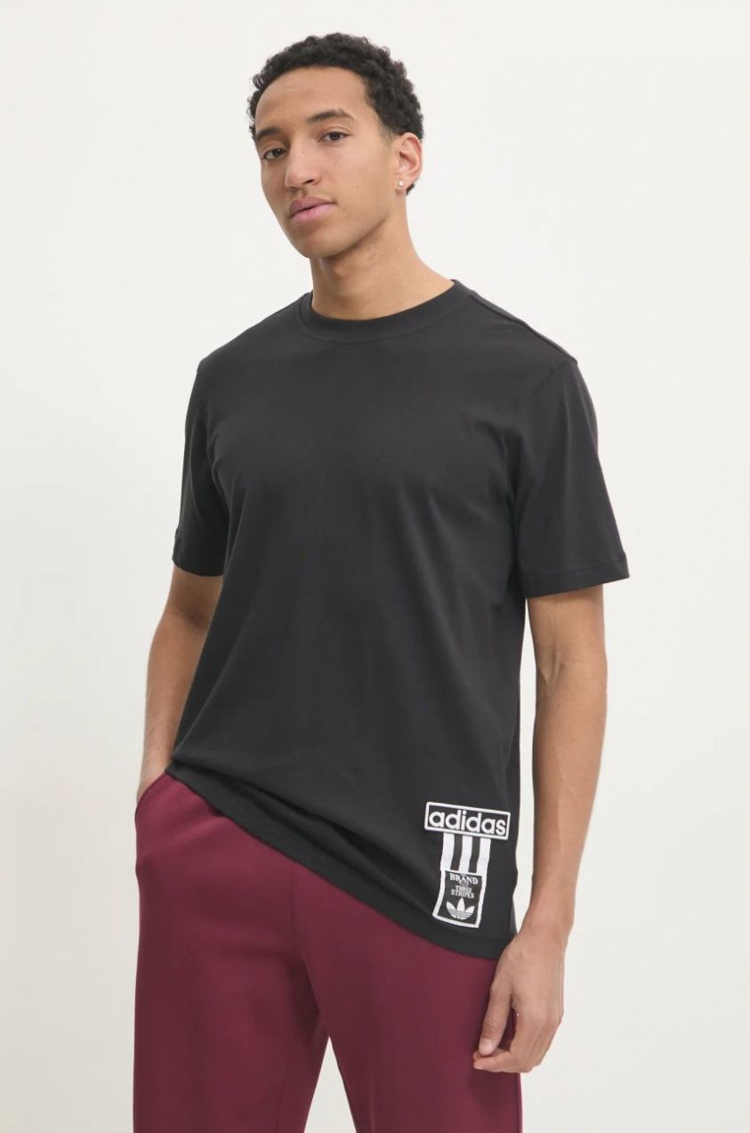 Bavlnené tričko adidas Originals Adibreak pánske, čierna farba, s nášivkou, JD4194