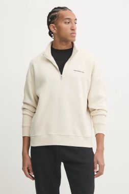 Mikina Abercrombie & Fitch pánska, béžová farba, jednofarebná, KI122-4365