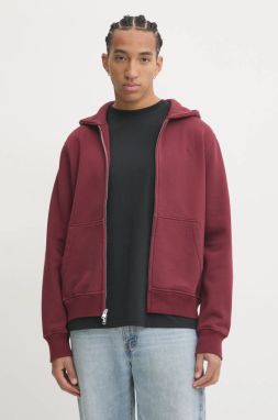 Mikina Abercrombie & Fitch pánska, bordová farba, s kapucňou, jednofarebná, KI122-4275
