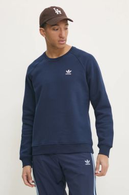 Mikina adidas Originals Essential pánska, tmavomodrá farba, jednofarebná, IY4935