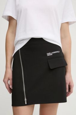 Sukňa Karl Lagerfeld Jeans čierna farba, mini, puzdrová, A1W12012