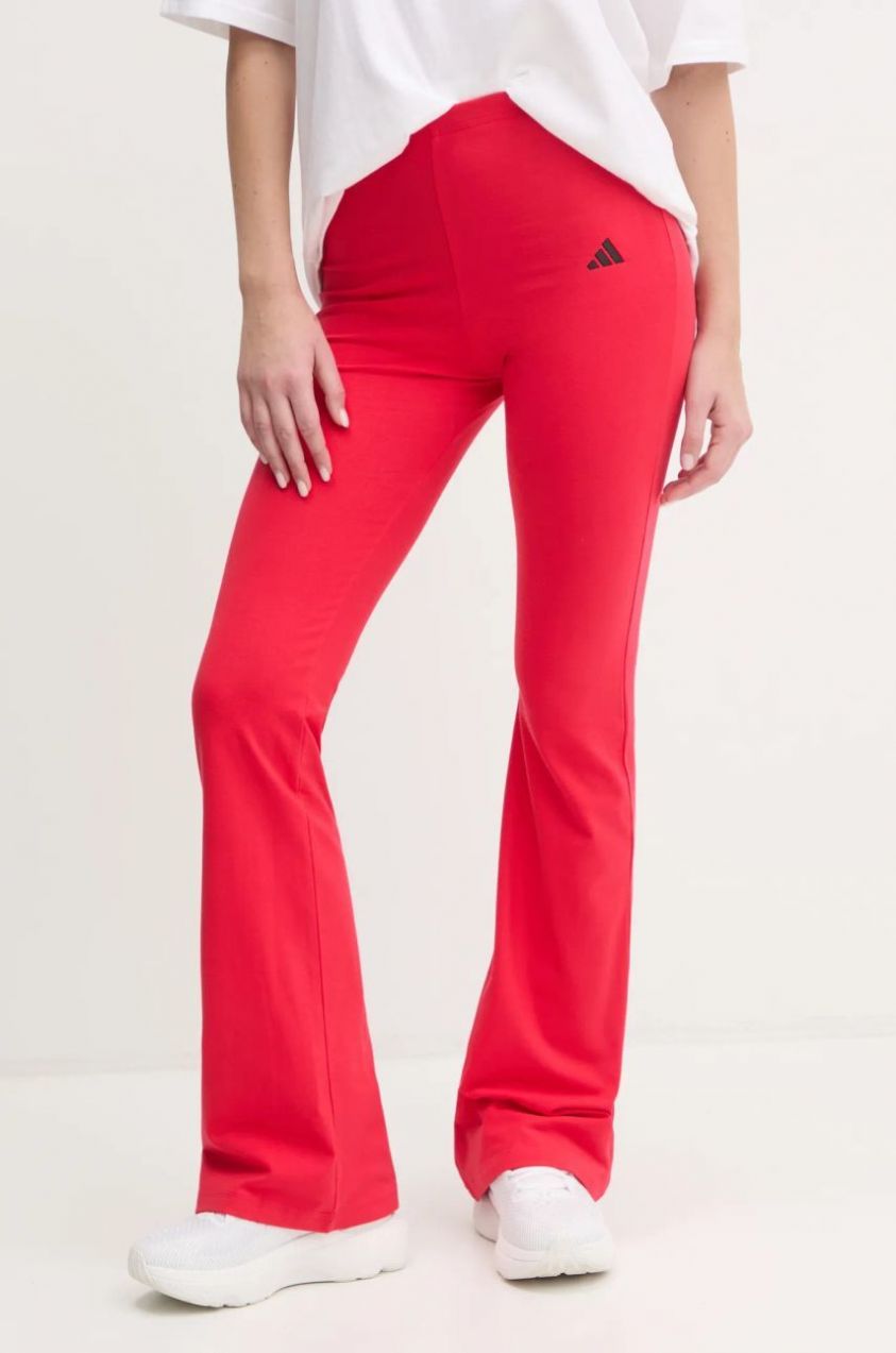 Legíny adidas Essentials dámske, červená farba, jednofarebné, JD3074