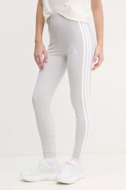 Legíny adidas Essentials dámske, šedá farba, vzorované, JE0075