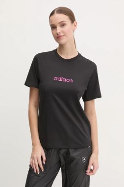 Bavlnené tričko adidas Camo dámske, čierna farba, JN1401