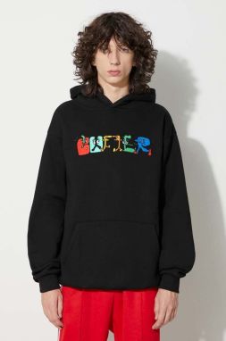 Mikina Butter Goods Zorched Pullover Hood pánska, čierna farba, s kapucňou, s nášivkou, BGQ3231802