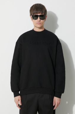 Mikina Butter Goods Embossed Logo Crewneck Sweatshirt pánska, čierna farba, s kapucňou, s potlačou, BGQ423D11104