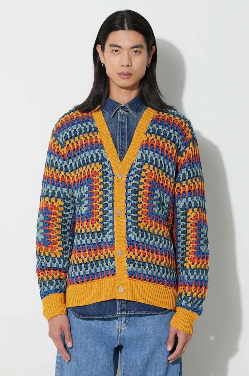 Bavlnený kardigán Corridor Sunburst Cardigan oranžová farba, SW0109
