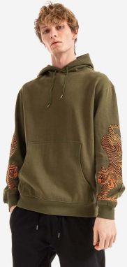 Bavlnená mikina Maharishi Bluza Maharishi 8031.OLIVE, pánska, zelená farba, s kapucňou, s nášivkou