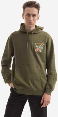Bavlnená mikina Maharishi Force Embroidered 8076 OLIVE pánska, zelená farba, s kapucňou, s nášivkou