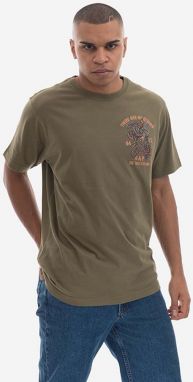 Bavlnené tričko Maharishi U.A.P. Embroidered T-shirt Organic Cotton Jerse 4093 OLIVE zelená farba, vzorované