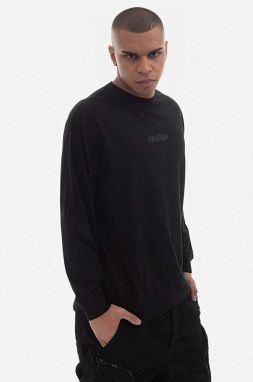 Bavlnené tričko s dlhým rukávom Maharishi U.A.P. Embroidered Longsleeve T-shirt Organic Cotton Jerse 4094 BLACK čierna farba, s potlačou