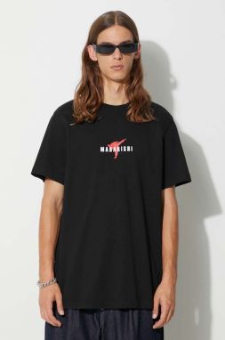 Bavlnené tričko Maharishi Invisible Warrior T-Shirt čierna farba, s potlačou, 1070