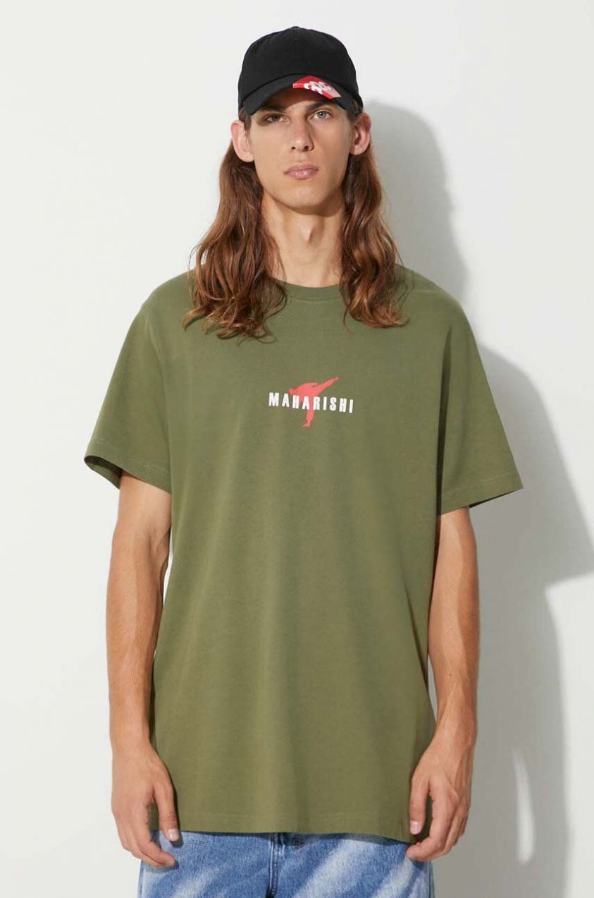 Bavlnené tričko Maharishi Invisible Warrior T-Shirt zelená farba, s potlačou, 1070