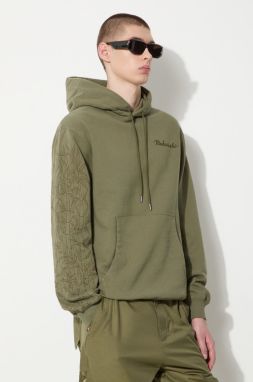 Bavlnená mikina Maharishi Dragon Bamboo Hooded Sweat pánska, zelená farba, s kapucňou, s nášivkou, 5075.OLIVE