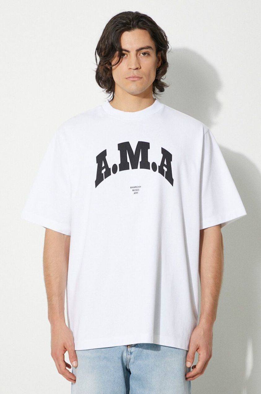 Bavlnené tričko Marcelo Burlon Ama Over Tee pánske, biela farba, s potlačou, CMAA054F24JER00B0110