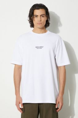 Bavlnené tričko Marcelo Burlon Que Onda Basic Tee pánske, biela farba, s nášivkou, CMAA056F24JER0070110
