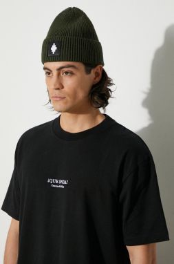 Bavlnené tričko Marcelo Burlon Que Onda Basic Tee pánske, čierna farba, s nášivkou, CMAA056F24JER0071001