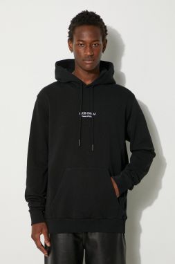Bavlnená mikina Marcelo Burlon Que Onda Regular Hoodie pánska, čierna farba, s kapucňou, s nášivkou, CMBB007F24FLE0061001