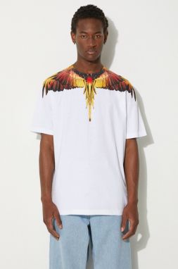 Bavlnené tričko Marcelo Burlon Icon Wings Basic Tee pánsky, biela farba, s potlačou, CMAA056F24JER0010125