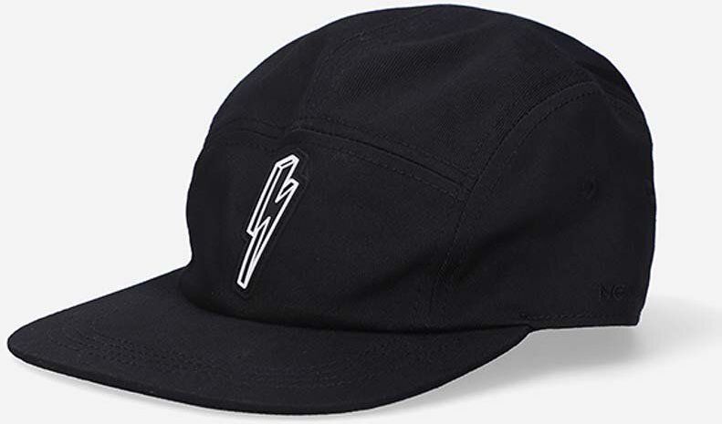Bavlnená šiltovka Neil Barett BCP325A.S9505-black, čierna farba, s nášivkou