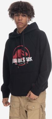 Bavlnená mikina Neil Barett Jurassic Park Hoodie PBJS147-U521S 1133 pánska, čierna farba, s kapucňou, s potlačou