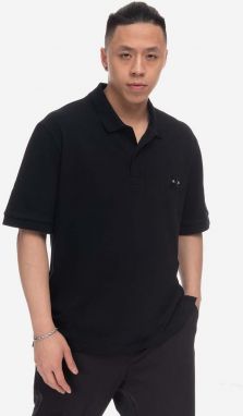 Polo tričko Neil Barett PBJT143.U500-3158, pánsky, čierna farba, s nášivkou