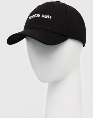 Šiltovka Neil Barett LOGO CAP čierna farba, s nášivkou, PBCP320C.C9503.524
