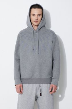 Mikina Neil Barrett Fairisle Thunderbolt Sweatshirt pánska, šedá farba, s kapucňou, s potlačou, MY72186A-Y506-756N