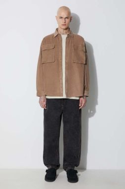 Bunda Taikan Shirt Jacket Corduroy TK0002.DNECRD, pánska, hnedá farba, regular, s klasickým golierom