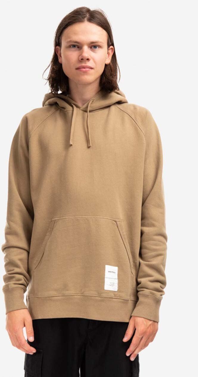 Bavlnená mikina Norse Projects Kristian Tab Series Hood  N20-1294 0966 pánska, hnedá farba, s kapucňou, jednofarebná