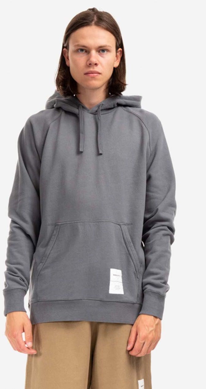 Bavlnená mikina Norse Projects Kristian Tab Series Hood N20-1294 1072 pánska, šedá farba, s kapucňou, jednofarebná