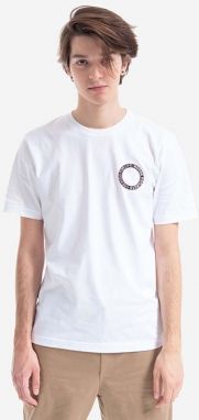Bavlnené tričko Norse Projects Johannes BMC Logo Print N01.0562.0001-0001, biela farba, s potlačou