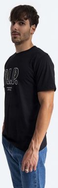 Bavlnené tričko Norse Projects Niels Teknisk Logo N01.0570.9999-9999, čierna farba, s potlačou