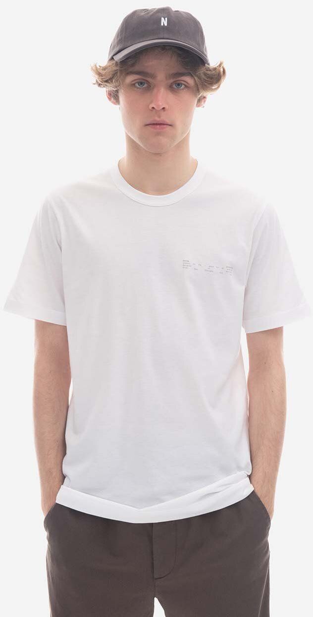 Tričko Norse Projects Joakim Reflective Print N01.0640.0001-0001, pánsky, biela farba, s potlačou