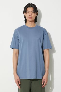 Bavlnené tričko Norse Projects Johannes pánske, s nášivkou, N01.0643.7121