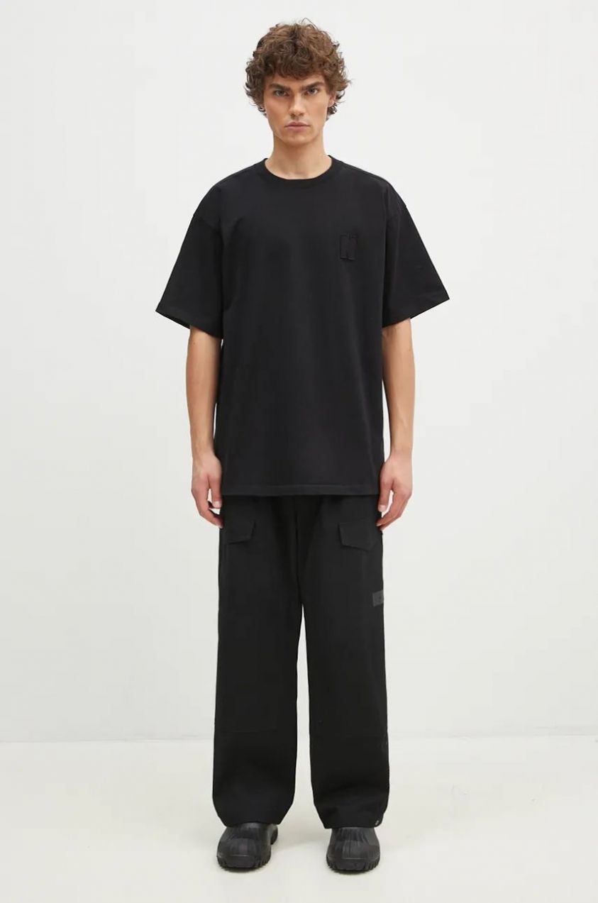 Bavlnené tričko Norse Projects Simon Loose Organic Heavy Jersey N Patch pánske, čierna farba, jednofarebné, N01.0667.9999