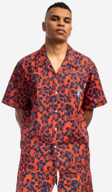 Bavlnená košeľa Billionaire Boys Club Camo S/S Bowling Shirt Hibiscus B22216 pánska, červená farba, regular, s klasickým golierom
