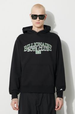 Bavlnená mikina Billionaire Boys Club Scholar Popover pánska, čierna farba, s kapucňou, s potlačou, B23434