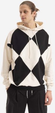 Bavlnená mikina Drôle de Monsieur HO103.BLACK-BLACK, pánska, čierna farba, s kapucňou, vzorovaná