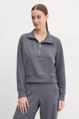 Mikina Dkny dámska, šedá farba, jednofarebná, DP5T1053