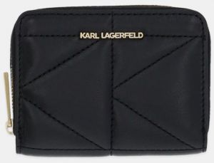 Kožená peňaženka Karl Lagerfeld dámska, čierna farba, A1W32064