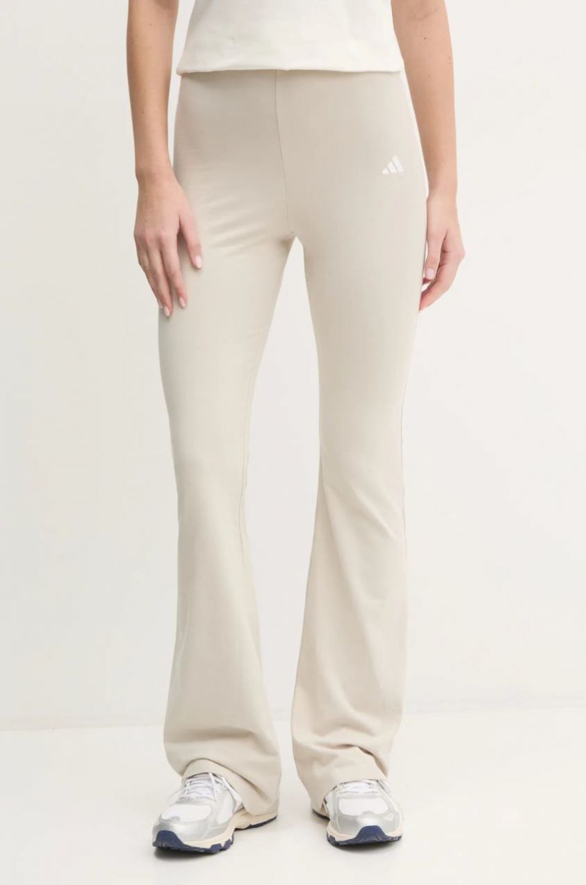 Legíny adidas Essentials dámske, béžová farba, jednofarebné, JD3072