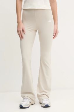 Legíny adidas Essentials dámske, béžová farba, jednofarebné, JD3072